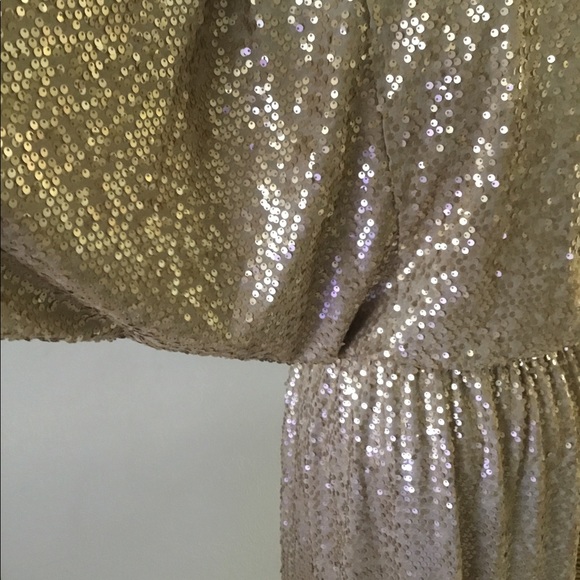 SUZI CHIN GOLD SEQUIN DRESS/ SIZE 8 - Picture 5 of 5